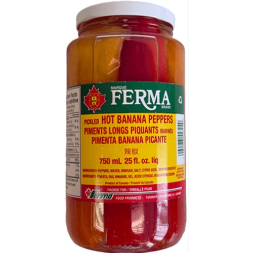 Ferma Pickled Hot Banana Peppers 750mL