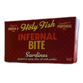Holy Fish Infernal Bite - Sardines in Spicy Olive Oil with Pickles 120g