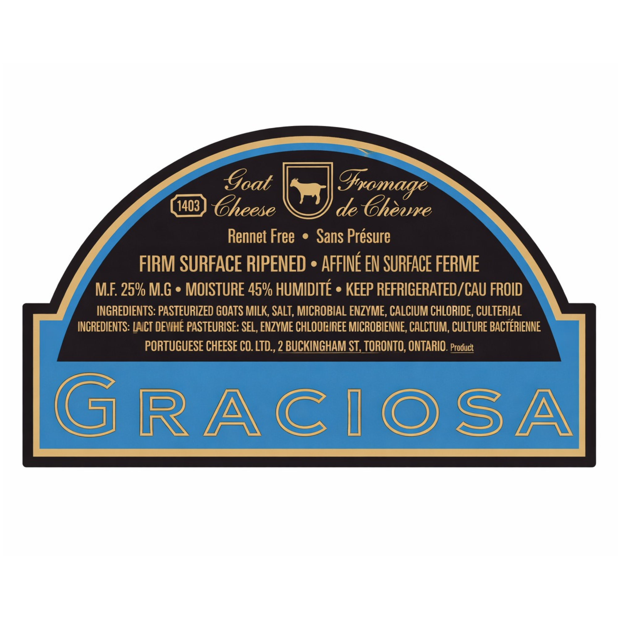 Portuguese Cheese Co. Graciosa Goat Cheese Half Moon ~300g
