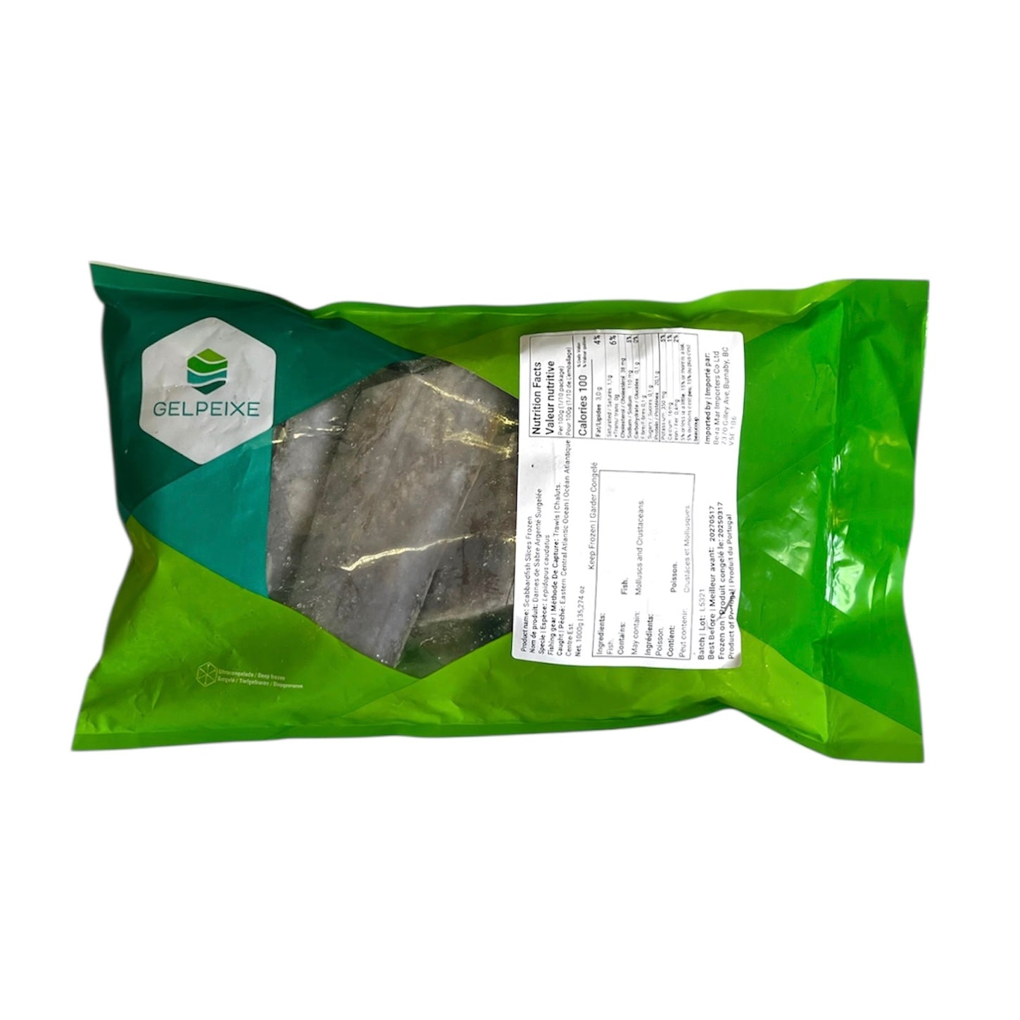 Gelpeixe Scabbardfish Slices *Frozen* 1kg