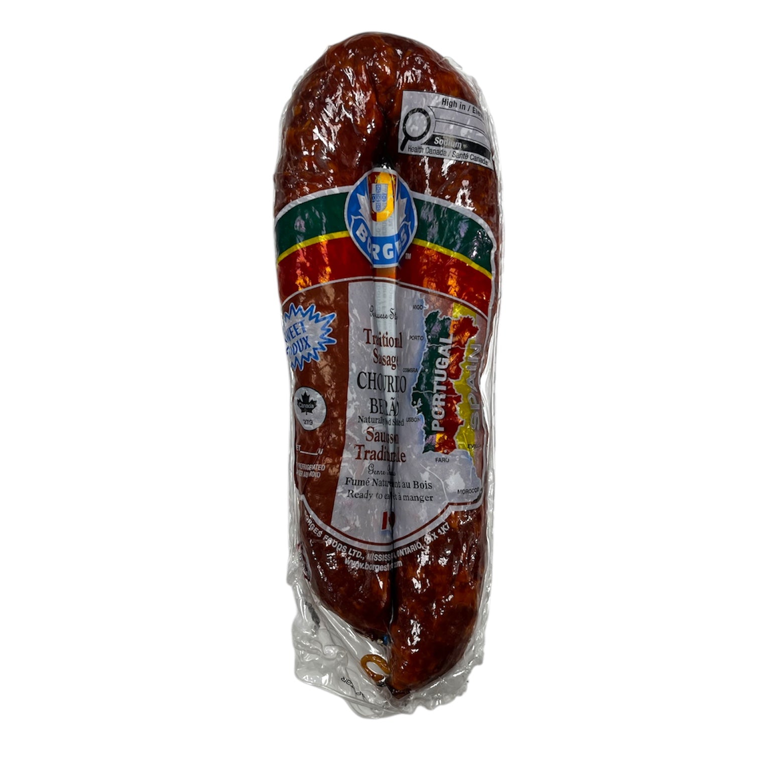 Borges Portuguese Style Beirao Sweet Sausage Chourico ~300g